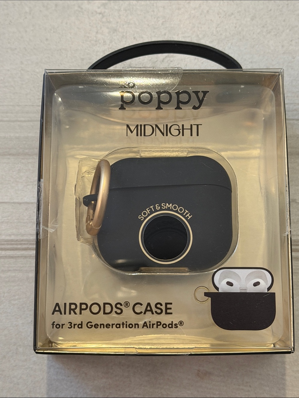 poppy Midnight Soft & Smooth Black AirPods 3rd Gen Case